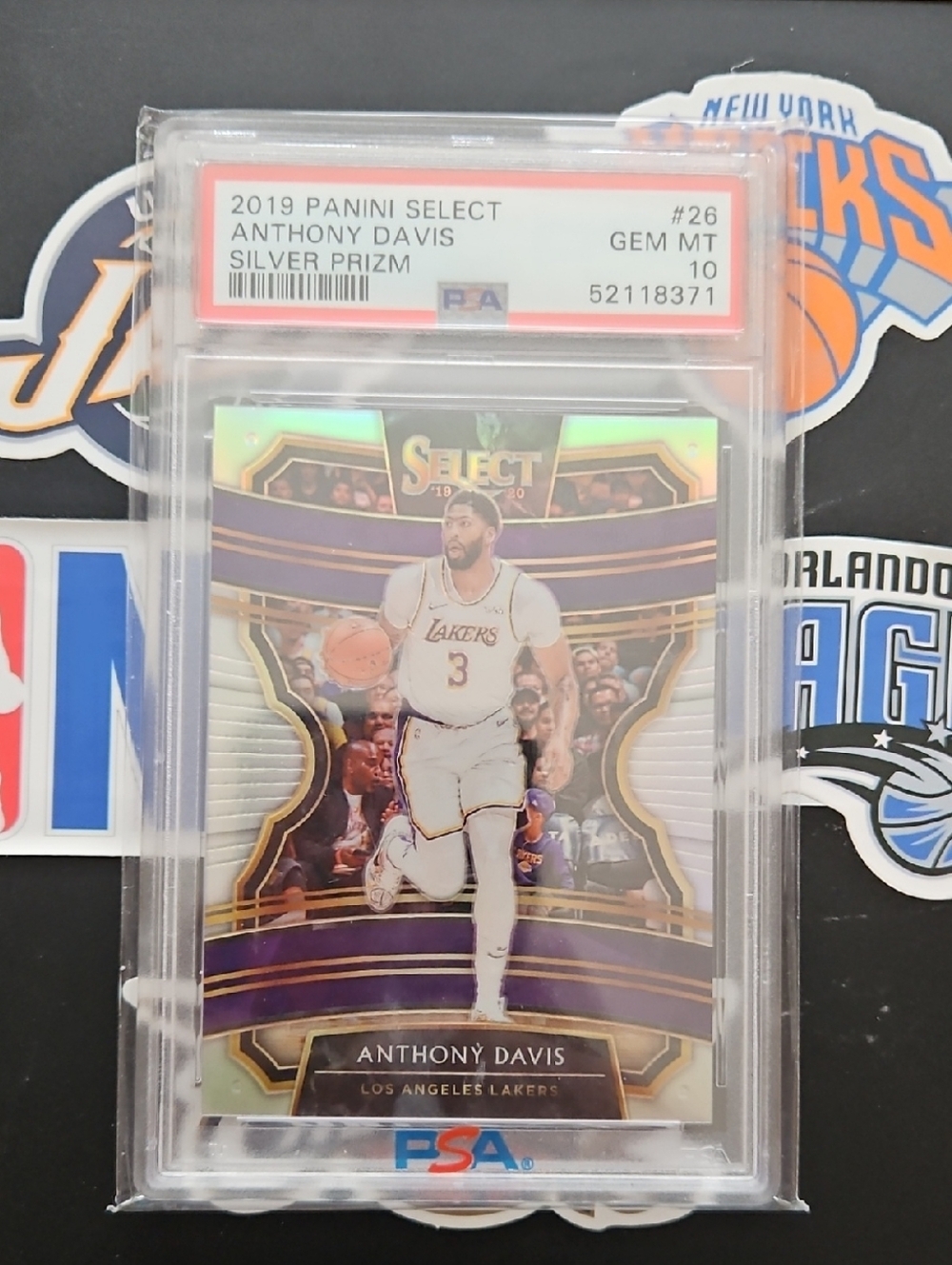 Panini Select Anthony Davis Silver Prizm with Purple and Gold Accents